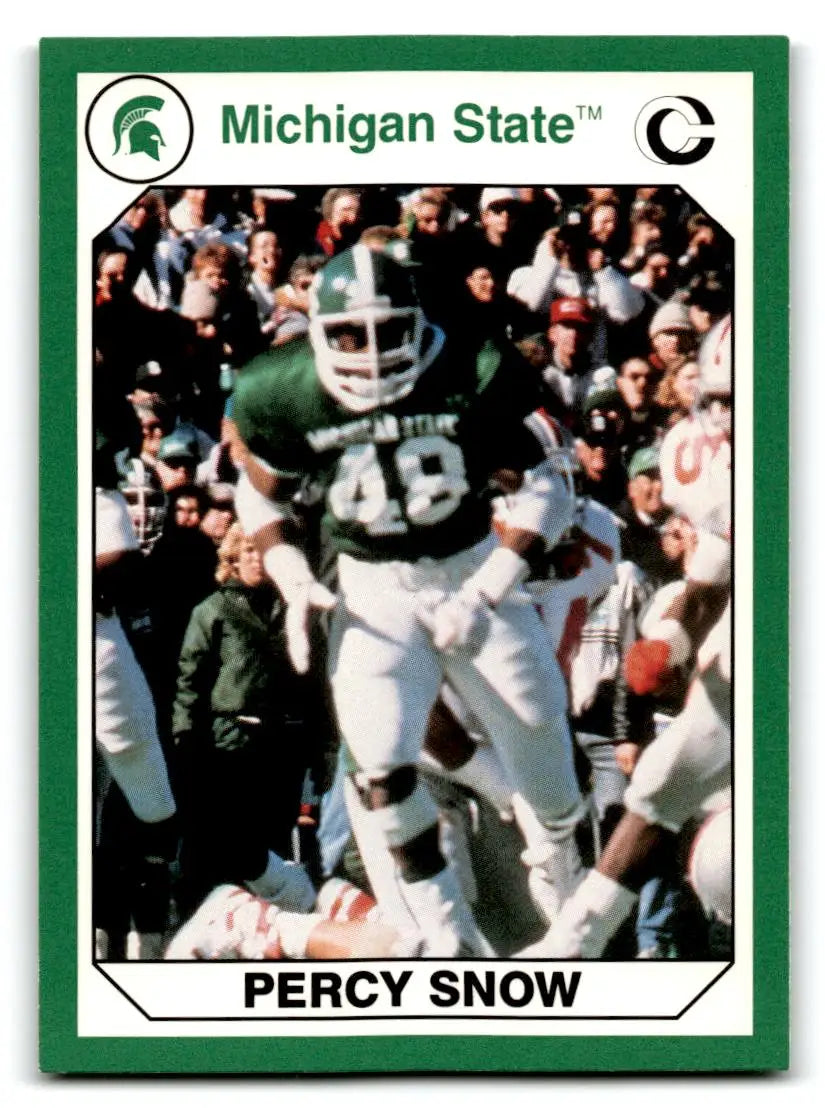 1990 Collegiate Collection Michigan State Spartans #82 Percy Snow - Football Card Single