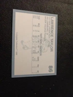 1990 Collegiate Collection North Carolina Tar Heels - Lawrence Taylor #86. NRMT+ - Other