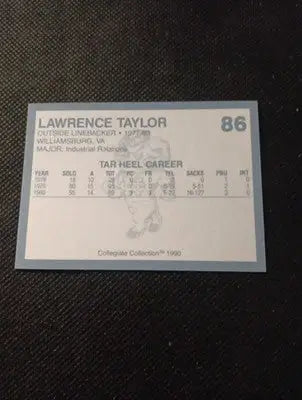1990 Collegiate Collection North Carolina Tar Heels - Lawrence Taylor #86. NRMT+ - Other