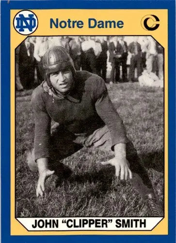 Vintage football trading card from the Collegiate Collection Notre Dame featuring John Clipper Smith