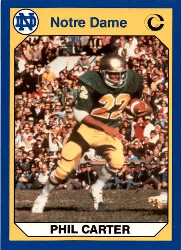 Original gloss football card of Phil Carter from Collegiate Collection Notre Dame