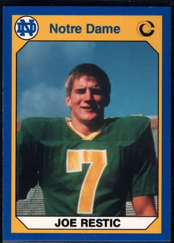 Original gloss Joe Restic Notre Dame football card from 1990 Collegiate Collection