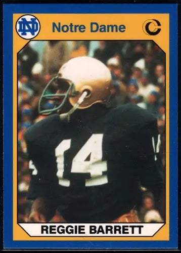 Original gloss 1990 Collegiate Collection Notre Dame Reggie Barrett football card