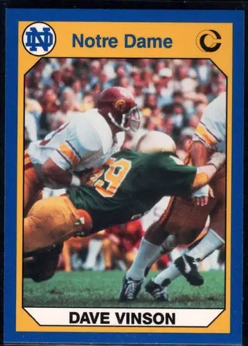 Original gloss football trading card featuring Notre Dame player Dave Vinson from Simply Sandoval