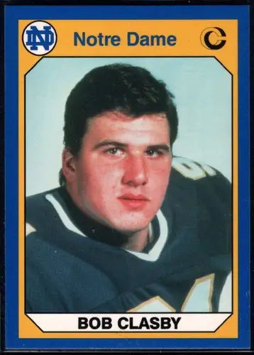 Original gloss Notre Dame Bob Clasby football card from 1990 Collegiate Collection