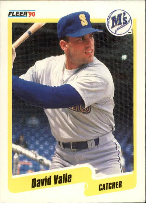 1990 Dave Valle Fleer Baseball Card #527 - Baseball Card Single