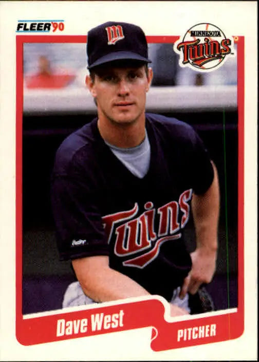 1990 Dave West Fleer Baseball Card #388 - Baseball Card Single