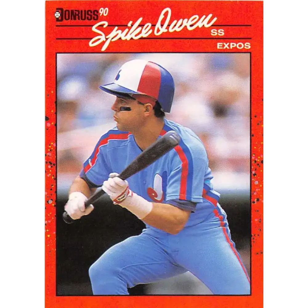 1990 Donruss #102 Spike Owen VG-EX Montreal Expos Baseball Card - Baseball Card Single