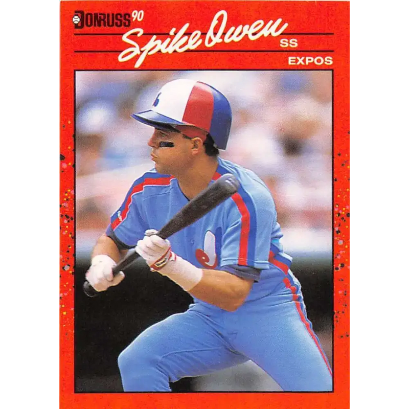1990 Donruss #102 Spike Owen VG-EX Montreal Expos Baseball Card - Baseball Card Single