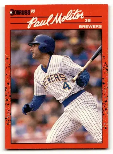 1990 Donruss #103 Paul Molitor Milwaukee Brewers Baseball Cards EX/N ID:57640 - Baseball Card Single