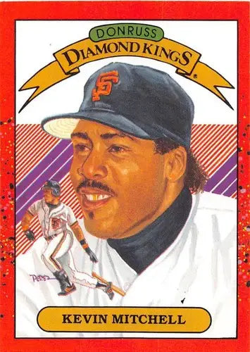 Original gloss Kevin Mitchell baseball card from 1990 Donruss Mitchell DK NM-MT Giants
