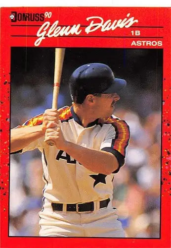 Original gloss Glenn Davis baseball card 1990 Donruss NM-MT Astros ID 4808