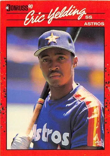 Eric Yelding baseball card with original gloss from 1990 Donruss Rookie Astros
