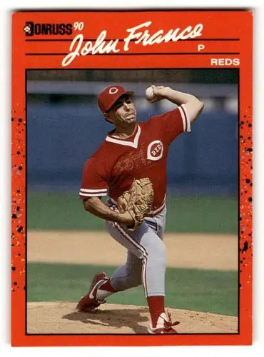 1990 Donruss #124 John Franco Cincinnati Reds Baseball Cards EX/NM ID:54651 - Baseball Card Single
