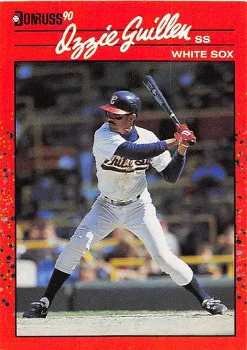Ozzie Guillen White Sox baseball card with original gloss from 1990 Donruss NM-MT