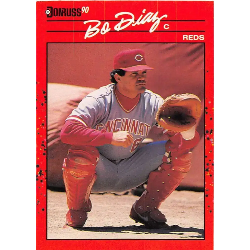 1990 Donruss #139 Bo Diaz VG-EX Cincinnati Reds Baseball Card - Baseball Card Single
