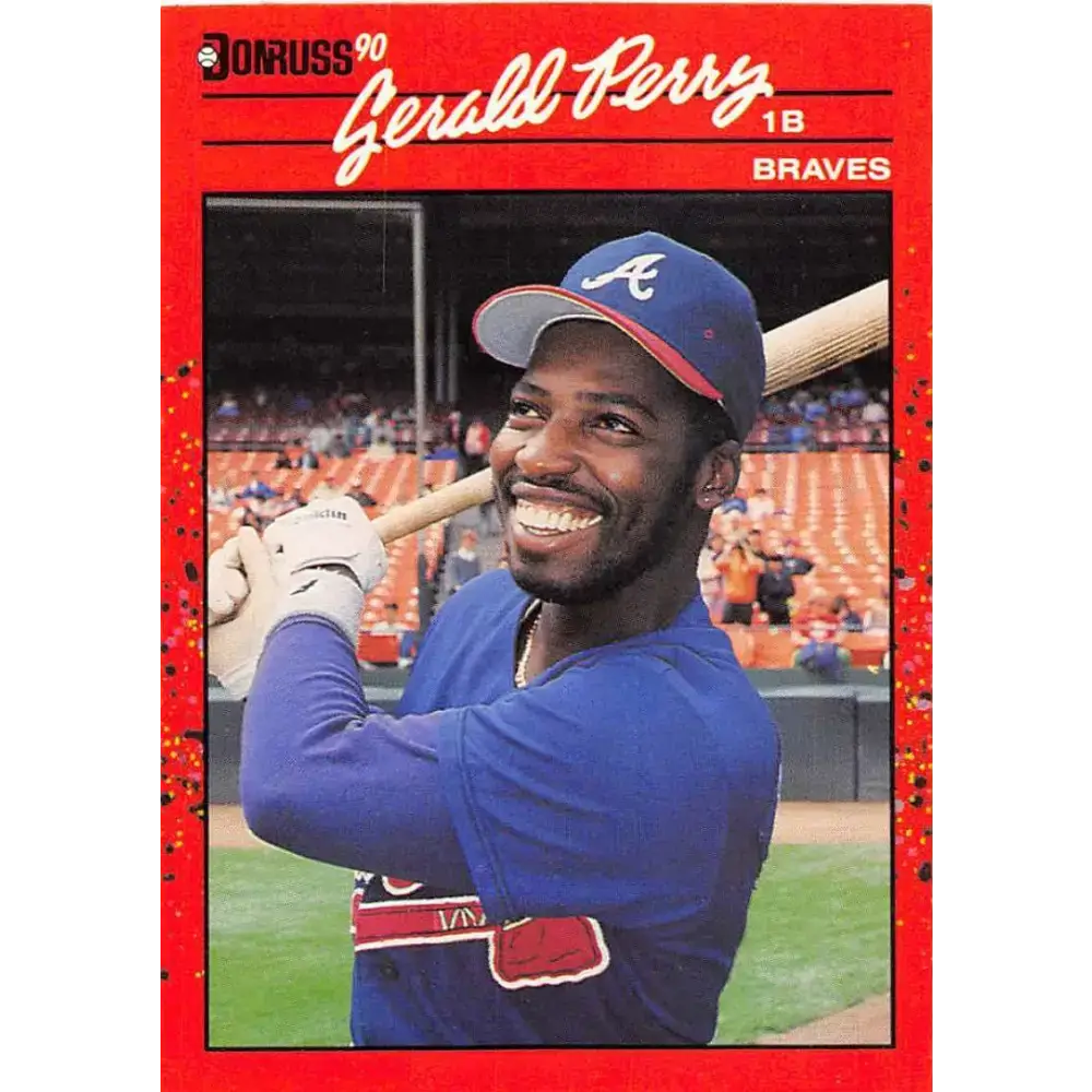 1990 Donruss #153 Gerald Perry VG-EX Atlanta Braves Baseball Card - Baseball Card Single