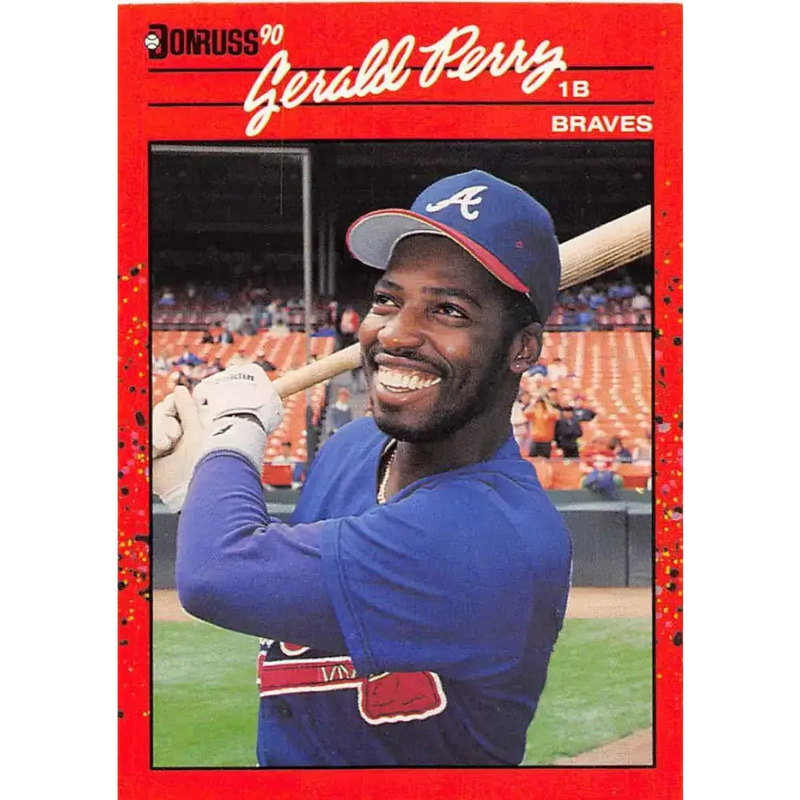 1990 Donruss #153 Gerald Perry VG-EX Atlanta Braves Baseball Card - Baseball Card Single