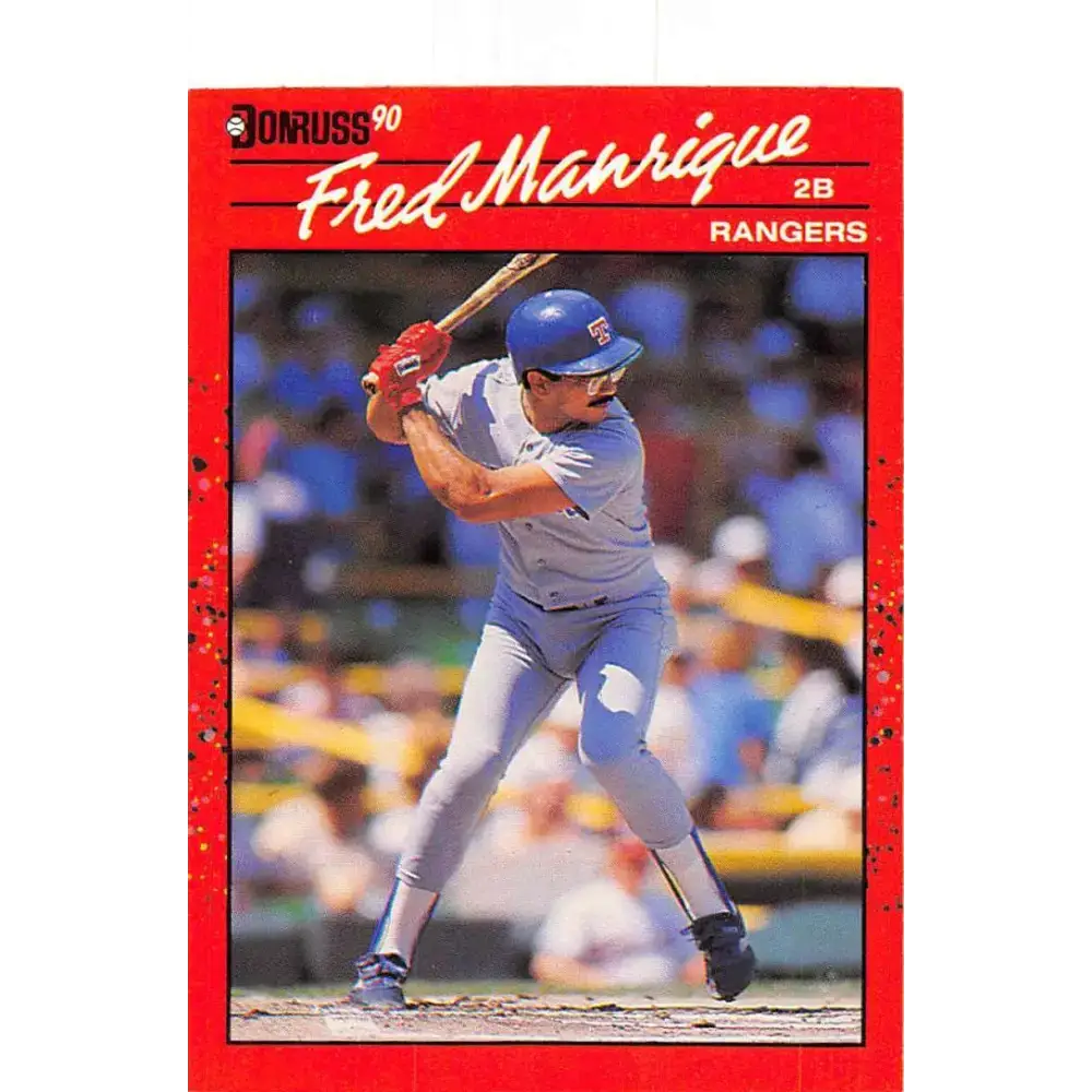 1990 Donruss #165 Fred Manrique VG-EX Texas Rangers Baseball Card - Baseball Card Single