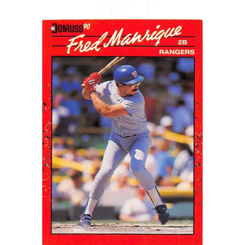 1990 Donruss #165 Fred Manrique VG-EX Texas Rangers Baseball Card - Baseball Card Single