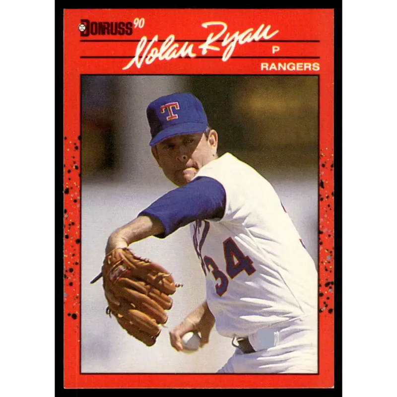 1990 Donruss #166 Nolan Ryan EX/NM Texas Rangers Baseball Card - Baseball Card Single