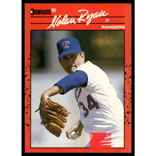1990 Donruss #166 Nolan Ryan EX/NM Texas Rangers Baseball Card - Baseball Card Single