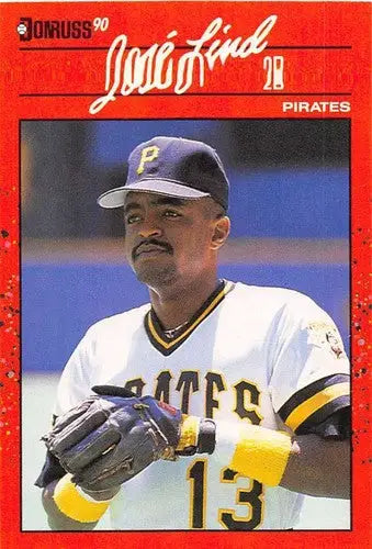 Original gloss Jose Lind baseball card 1990 Donruss NM-MT Pirates ID 4831