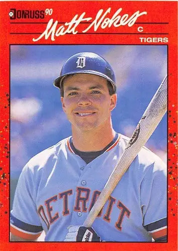 Original gloss Matt Nokes baseball card 1990 Donruss #178 NM-MT Tigers ID 4837