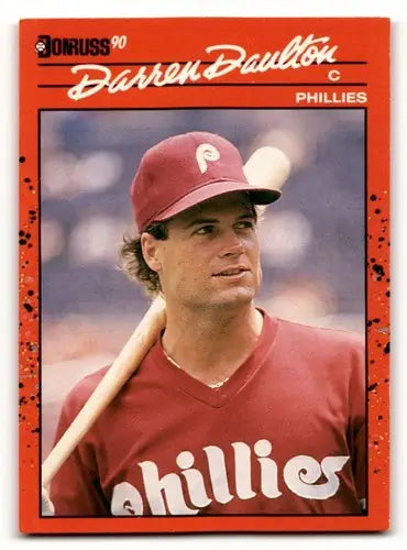 1990 Donruss #194 Darren Daulton Philadelphia Phillies Baseball Card ID:56222 - Baseball Card Single