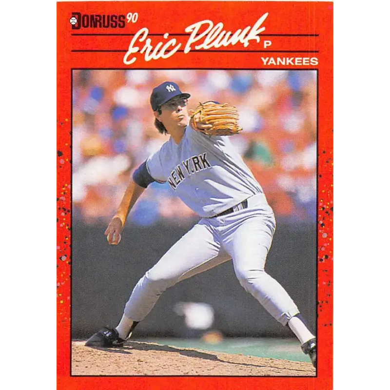 1990 Donruss #196 Eric Plunk VG-EX New York Yankees Baseball Card - Baseball Card Single