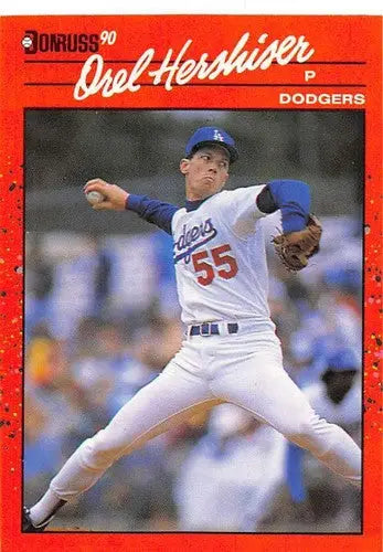 Original gloss Orel Hershiser baseball card 1990 Donruss #197 NM-MT Dodgers