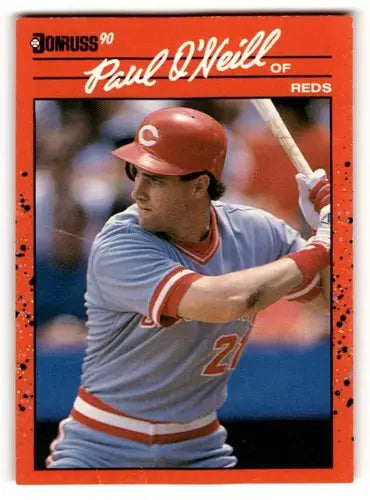 Original gloss Cincinnati Reds baseball Paul O’Neill card from 1990 Donruss series