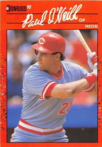 Original gloss Paul O’Neill NM-MT baseball card from 1990 Donruss Reds collection