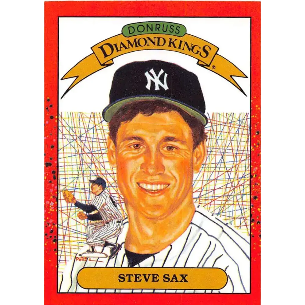 1990 Donruss #2 Steve Sax DK VG-EX New York Yankees Baseball Card - Baseball Card Single