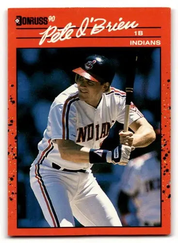 Original gloss Pete O’Brien Indians baseball card from 1990 Donruss #202