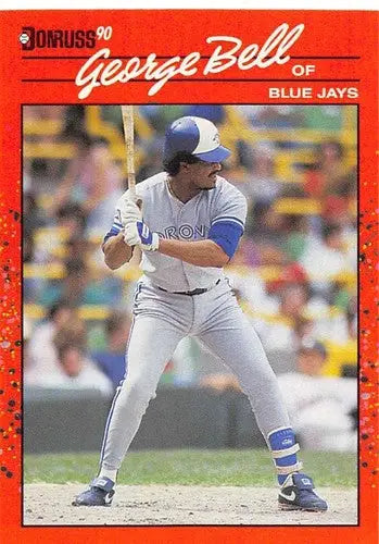 Original gloss 1990 Donruss George Bell Blue Jays baseball card in excellent condition