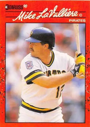 Mike LaValliere baseball card 1990 Donruss #211 original gloss for collectors