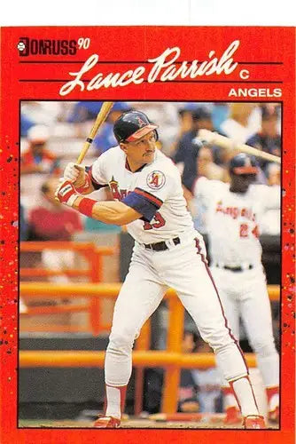 Original gloss Lance Parrish baseball card from 1990 Donruss NM-MT Angels ID 4865