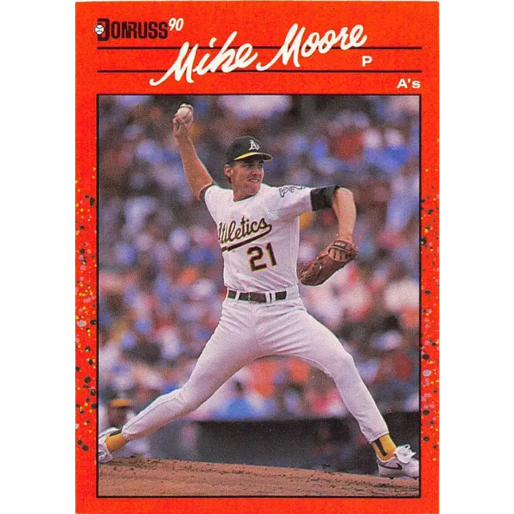 1990 Donruss #214 Mike Moore VG-EX Oakland Athletics Baseball Card - Baseball Card Single