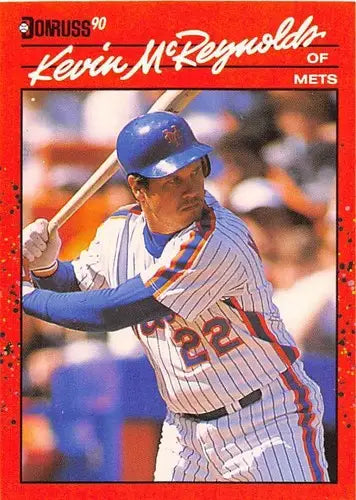 Original gloss Kevin McReynolds baseball card 1990 Donruss NM-MT Mets ID 4869