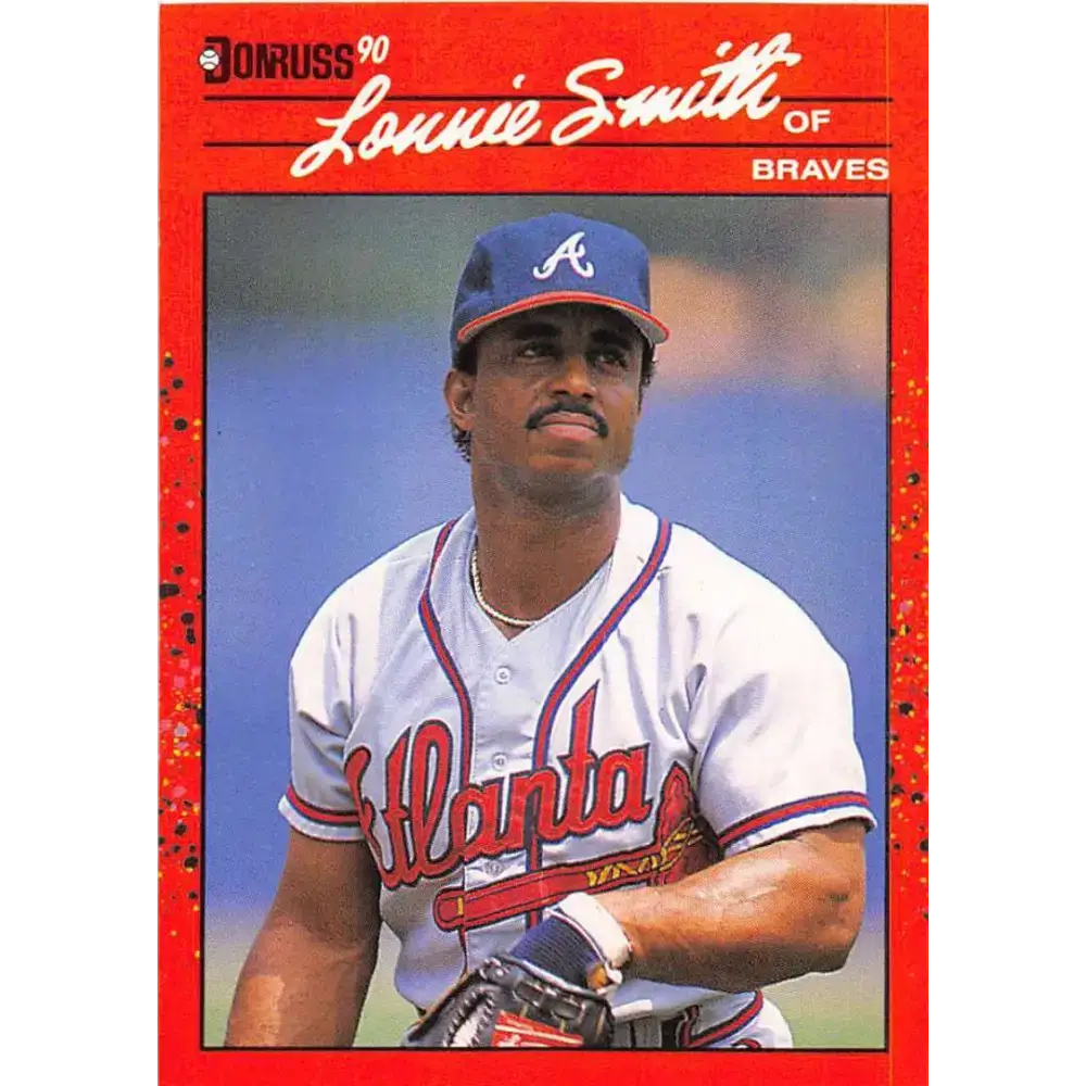 1990 Donruss #222 Lonnie Smith VG-EX Atlanta Braves Baseball Card - Baseball Card Single