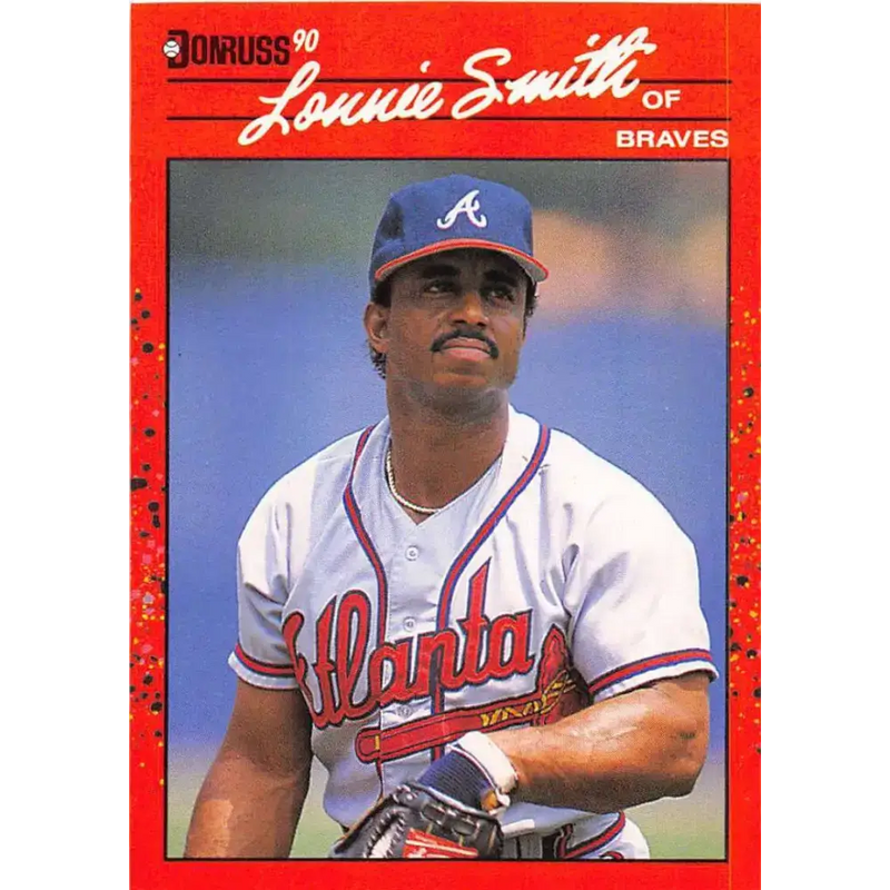 1990 Donruss #222 Lonnie Smith VG-EX Atlanta Braves Baseball Card - Baseball Card Single