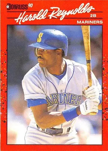 Harold Reynolds baseball card with original gloss, 1990 Donruss NM-MT Mariners