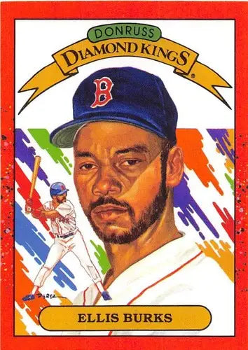 Original gloss of Ellis Burks baseball card featuring Red Sox player from 1990 Donruss