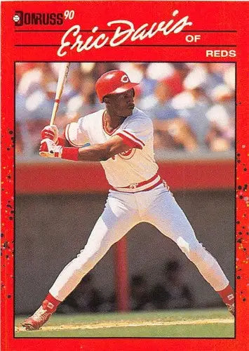 Original gloss Eric Davis baseball card 1990 Donruss #233 ERIC DAVIS NM-MT Reds