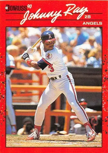 Original gloss Johnny Ray baseball card 1990 Donruss NM-MT Angels ID 4926