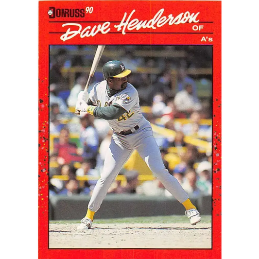 1990 Donruss #243 Dave Henderson VG-EX Oakland Athletics Baseball Card - Baseball Card Single