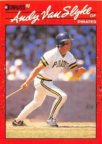 Andy Van Slyke baseball card with original gloss from 1990 Donruss #244 Pirates