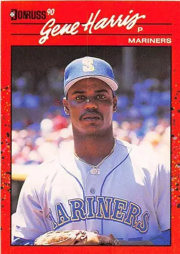 Original gloss of Gene Harris baseball card from 1990 Donruss NM-MT Mariners