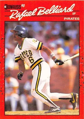 Original gloss Rafael Belliard baseball card from 1990 Donruss NM-MT Pirates